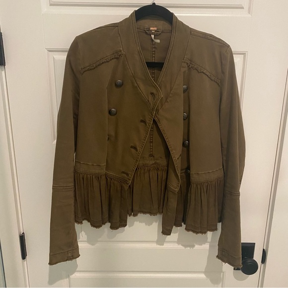 Free People Distressed Military Jacket EUC - Picture 7 of 12